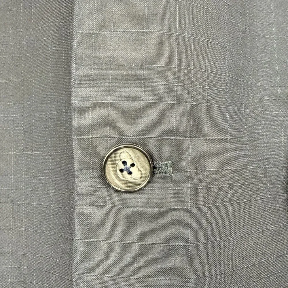 Banana Republic Suit Mens 42R Navy Blue Sport Coat 2 Button Pants 33x32 Plaid